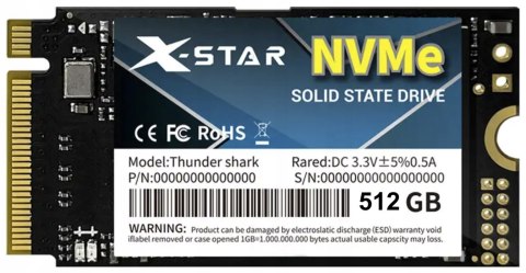 Dysk Ssd X-Star Thunder Shark 512Gb M.2 Nvme 2242 Ultraszybki Tlc 3D Nand