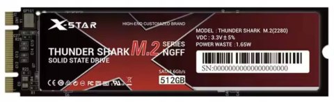 Dysk Ssd Szybki X-Star Thunder Shark 512Gb M.2 Sata Ngff 3W1 2280/2260/2242