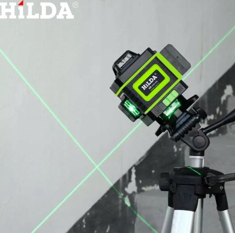 Hilda Laser Krzyżowy Samopoziomujący 16-Liniowy Z 2Xaku Statyw 1M I Walizka