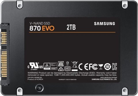 Niezawodny Dysk Ssd Samsung 870 Evo 2Tb Sata Iii 2,5-Cala 560/530Mb/S Do Pc