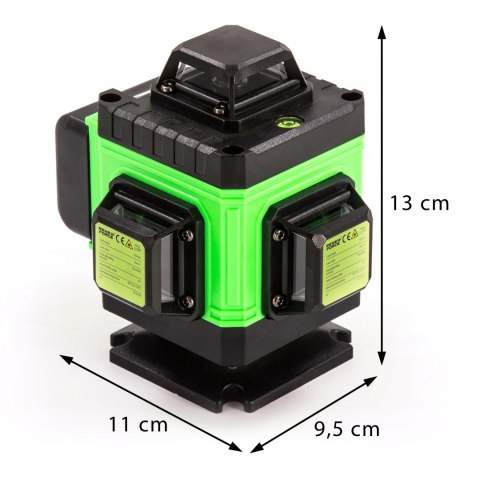 Poziomica Laserowa 360° 4D 16 Linii Samopoziomująca Pro Walizka I 2X Aku