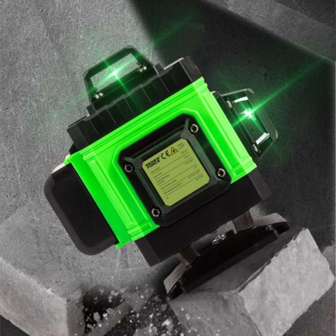Poziomica Laserowa 360° 4D 16 Linii Samopoziomująca Pro Walizka I 2X Aku
