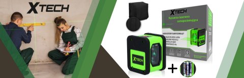 Poziomica Laserowa Xtech Samopoziomująca Krzyżowy 4D 25M + Statyw Z Etui