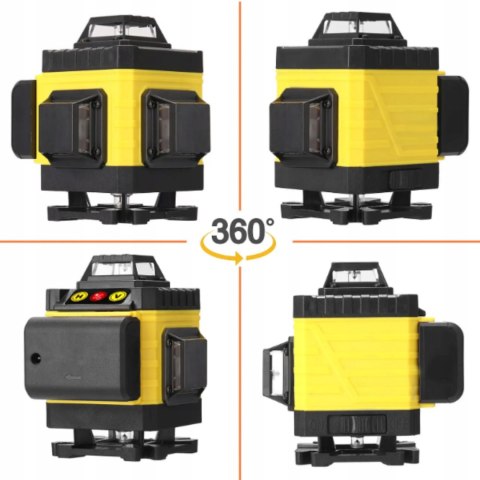 Poziomnica Laserowa 4D 16 Linii Krzyżowa 360° Zestaw Statyw I Akumulatory