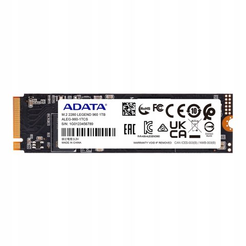 Ssd M.2 Adata Legend 960 1Tb Pcie Gen4x4 Nvme 7400/6800 Mb/S, Dla Ps5 I Pc