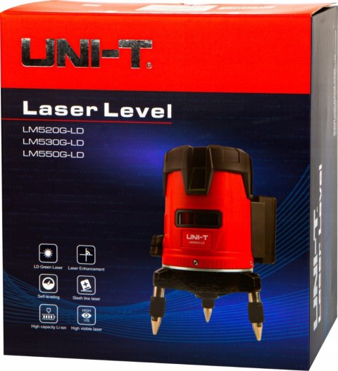 Laser Krzyżowy 360° Z Akumlatorem, Samopoziomujący Precyzyjny Uni-T Lm530