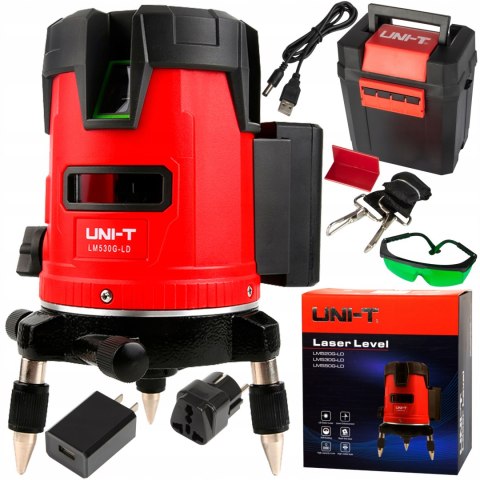 Laser Krzyżowy 360° Z Akumlatorem, Samopoziomujący Precyzyjny Uni-T Lm530