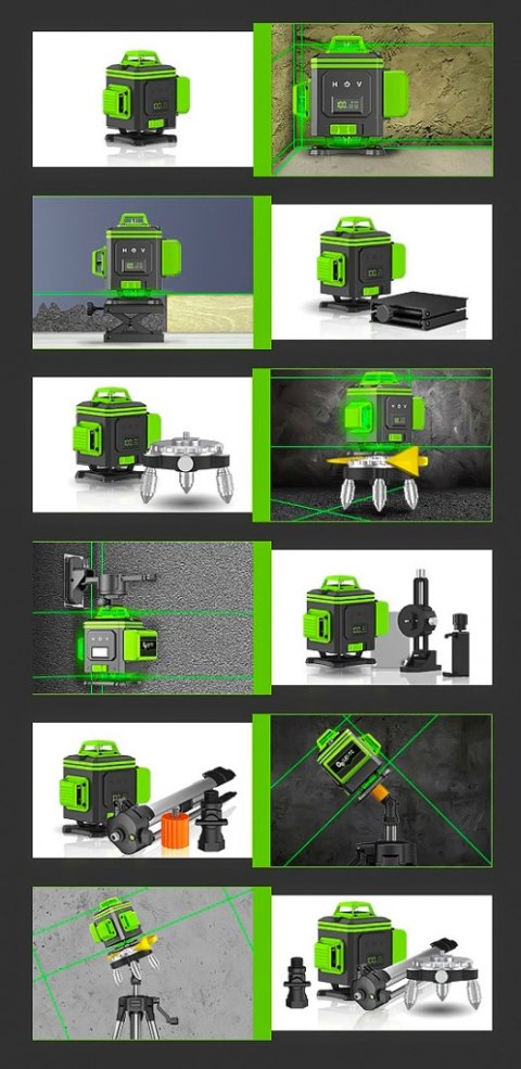Laser Krzyżowy Lertz Tech 4D 16 Linii 360° Z Pilotem, Statywem I Walizką