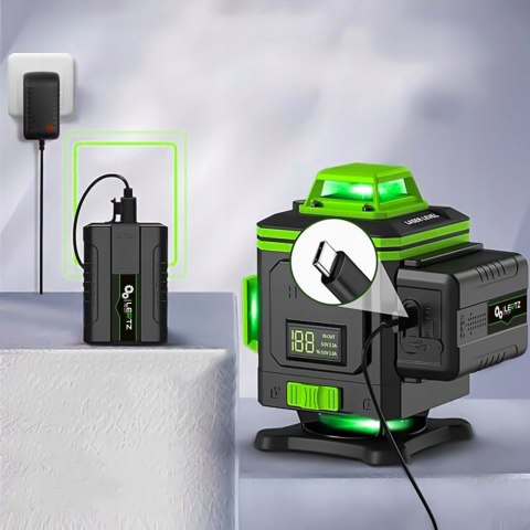Laser Krzyżowy Lertz Tech 4D 16 Linii 360° Z Pilotem, Statywem I Walizką
