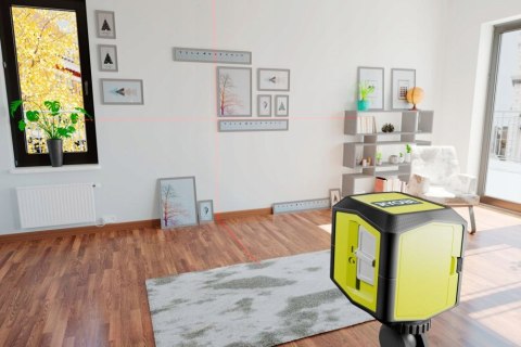 Laser Krzyżowy Ryobi Czerwony 10M Auto Poziom. Uniwersalny Zacisk Gwint 1/4