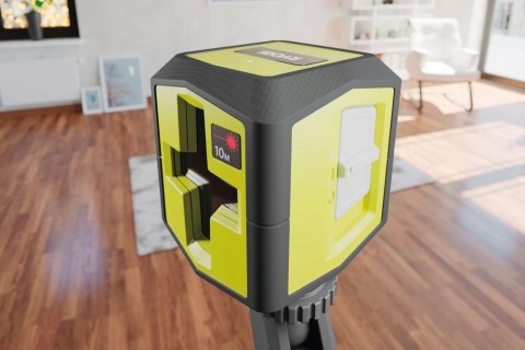 Laser Krzyżowy Ryobi Czerwony 10M Auto Poziom. Uniwersalny Zacisk Gwint 1/4