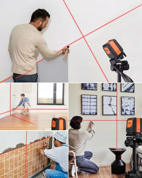 Laser Krzyżowy Sc-L01 35M Samopoziomujący Z Uchwytem Magnetycznym + Etui