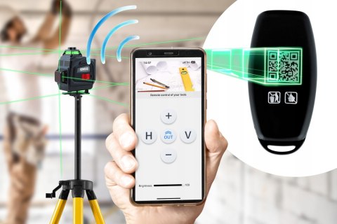 Laserowa Poziomica 4D 16 Linii Z Aplikacją I 2 Akumulatorami 40M Hm-170