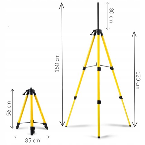 Laserowa Poziomica 4D Humberg Hm-170, 16 Linii, Zasięg 40M, Statyw 150Cm
