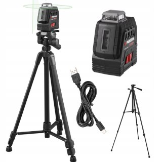 Parkside Performance Laser Krzyżowy 360° Statyw Zielona Linia Usb-C Do 20M