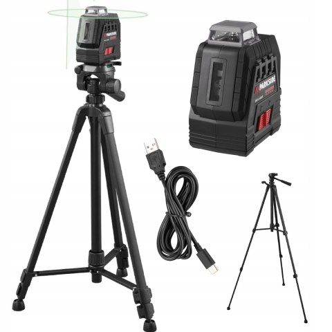 Parkside Performance Laser Krzyżowy 360° Statyw Zielona Linia Usb-C Do 20M