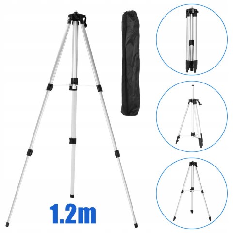 Poziomica Laserowa 16 Liniami 360° 4D Samopoziomująca, Statyw 1,2M I 2Xaku