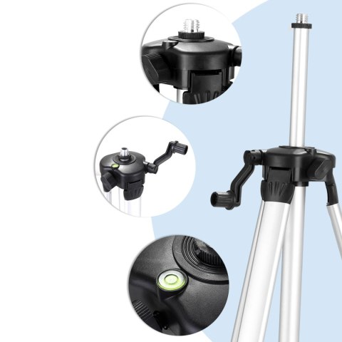 Poziomica Laserowa 16 Liniami 360° 4D Samopoziomująca, Statyw 1,2M I 2Xaku