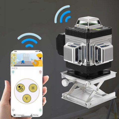 Poziomica Laserowa 16 Liniowa 360° 4D Samopoziomująca Zielony Laser Ip54