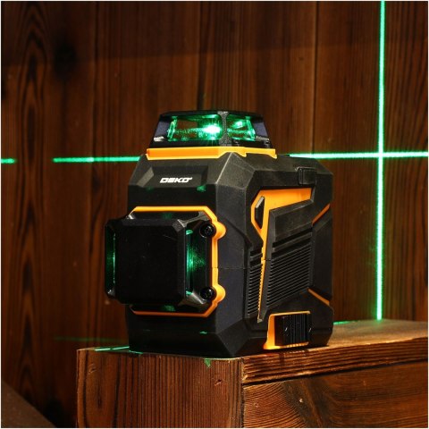 Poziomica Laserowa 360° 3D Zielony Krzyżowy Deko Dkll12pq1 Zestaw Z Pilotem