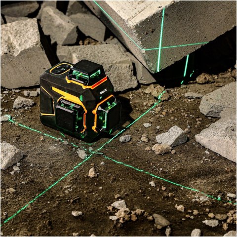 Poziomica Laserowa 360° 3D Zielony Krzyżowy Deko Dkll12pq1 Zestaw Z Pilotem
