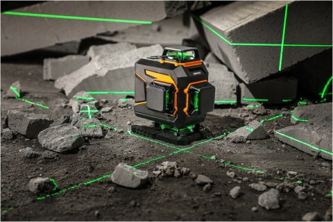 Poziomica Laserowa 360° 4D Deko Dkll16ps1 - Zielony, Samopoziomowanie, Skosy