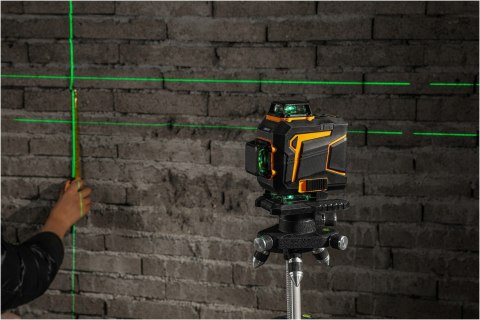 Poziomica Laserowa 360° 4D Deko Dkll16ps1 - Zielony, Samopoziomowanie, Skosy