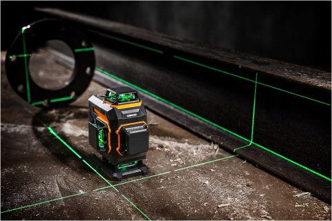 Poziomica Laserowa 360° 4D Deko Dkll16ps1 - Zielony, Samopoziomowanie, Skosy