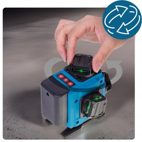 Poziomica Laserowa 360° Ip54 4 Okienka 16 Linii Krzyżowy - Zestaw Z Pilotem