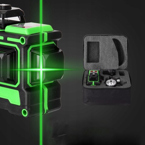 Poziomica Laserowa 3D 12 Lini, Samopoziomowanie, 360° Obrót + Statyw