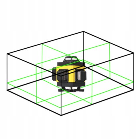Poziomica Laserowa 4D 16 Linii 360° 2X Aku, Autopoziomowanie, Ip54 Zielony
