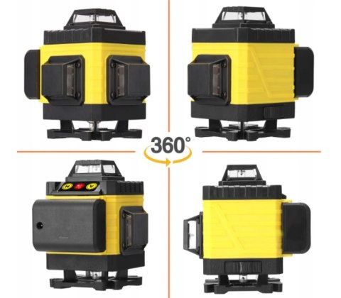 Poziomica Laserowa 4D 16 Linii 360° 2X Aku, Autopoziomowanie, Ip54 Zielony