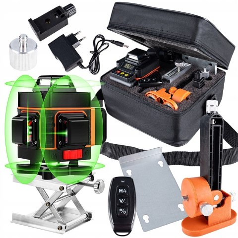 Poziomica Laserowa 4D Carruzzo 360° Krzyżowy 16 Linii, Z Smart Pilotem Ip54