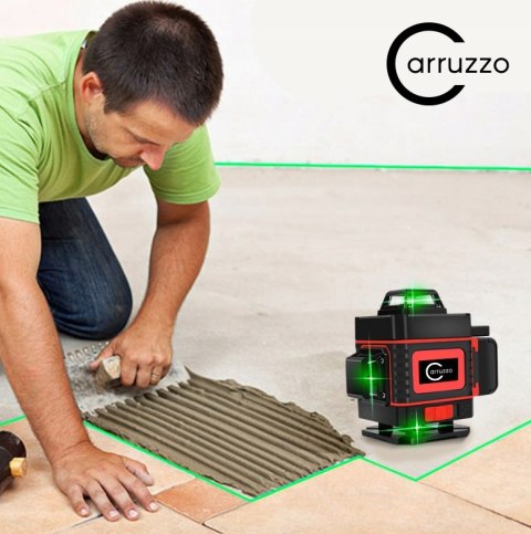 Poziomica Laserowa 4D Carruzzo 360° Krzyżowy 16 Linii, Z Smart Pilotem Ip54