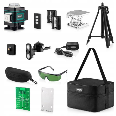 Poziomica Laserowa Tokachi Linex Pro 4D - 16 Linii, 45M Zielony Ze Statywem