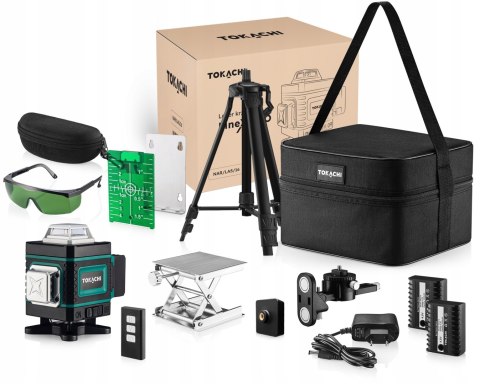 Poziomica Laserowa Tokachi Linex Pro 4D - 16 Linii, 45M Zielony Ze Statywem