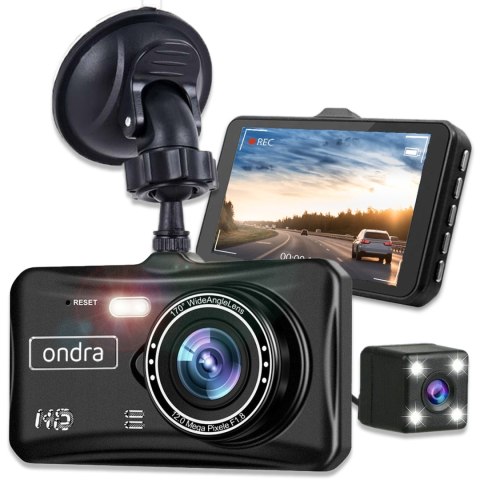 Rejestrator Jazdy Ondra 985Pro 4 + Kamera Wsteczna + Karta 64Gb