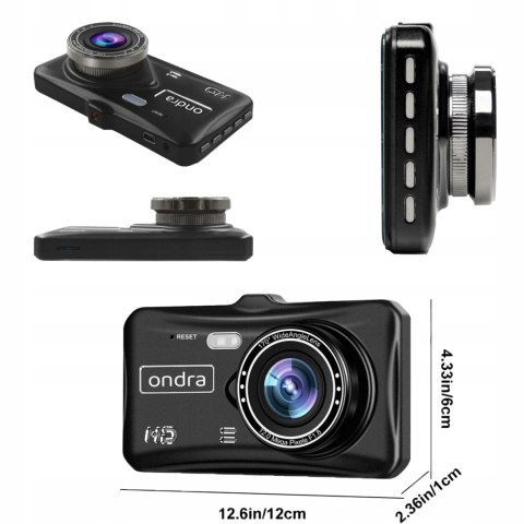 Rejestrator Jazdy Ondra 985Pro 4 + Kamera Wsteczna + Karta 64Gb