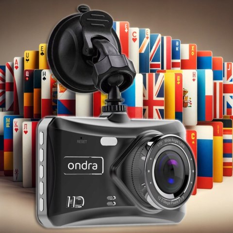 Rejestrator Jazdy Ondra 985Pro 4 + Kamera Wsteczna + Karta 64Gb