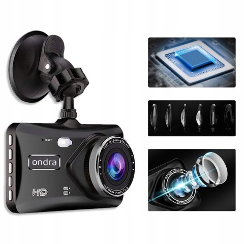 Rejestrator Jazdy Ondra 985Pro 4 + Kamera Wsteczna + Karta 64Gb