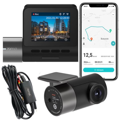 Rejestrator Jazdy Pro Plus+ A500s + Rc06 Tylna + Parking, Gps 1944P + Adas