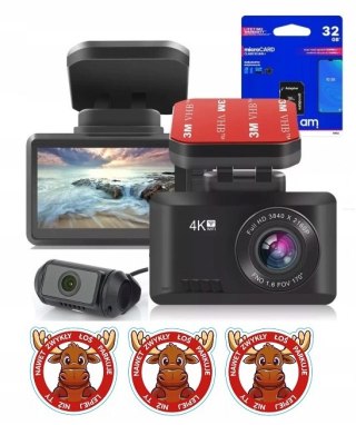 Rejestrator K2pro Dual 4K Sony Imx335 Gps Wifi + Full Hd Tylna Kamera
