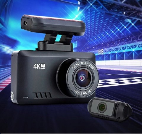 Rejestrator K2pro Dual 4K Sony Imx335 Gps Wifi + Full Hd Tylna Kamera