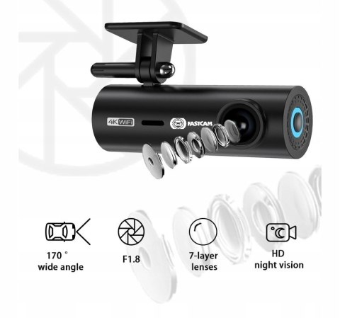 Rejestrator Samochodowy Fastcam Lf10 Dual 4K/2K + Fhd Wifi 170°