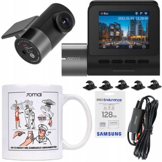 Wideorejestrator Pro Plus+ A500s + Tylna 1080P + Kit Up03 + 128Gb + Kubek