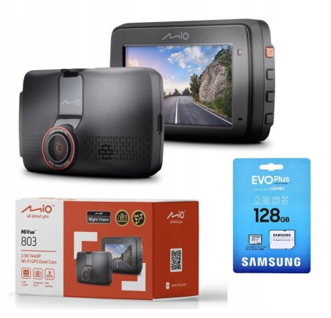Kamera Samochodowa Mio Mivue 803 2,5K 1440P Night Vision Gps Wifi + 128Gb