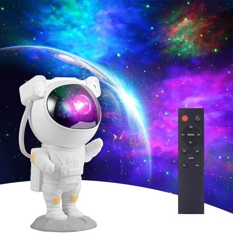 Projektor Gwiazd Astronauta 8 Trybów Led Z Pilotem Lampka Dla Maluchów