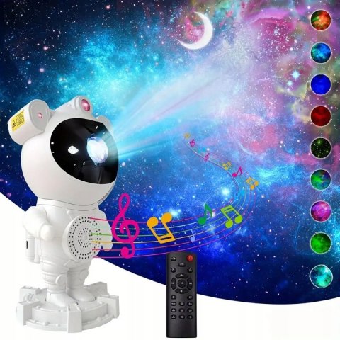 Projektor Gwiazd Astronauta Głośnik, Lampka Nocna, Bluetooth, Timer + Pilot