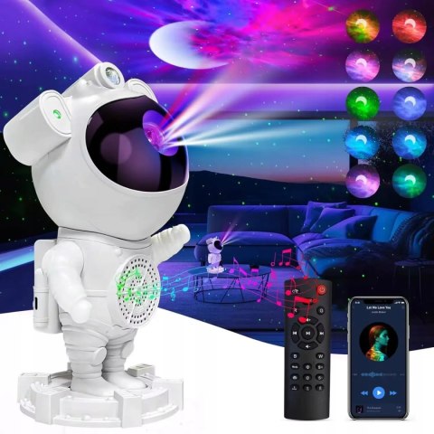 Projektor Gwiazd Astronauta Głośnik, Lampka Nocna, Bluetooth, Timer + Pilot