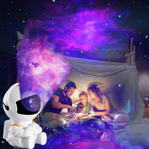 Projektor Gwiazd Astronauta Lampka Nocna 8 Trybów 360° Usb Timer I Pilot